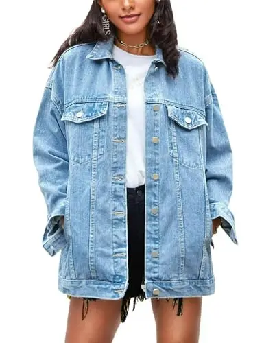 Roomy Boyfriend Style Jean Coat