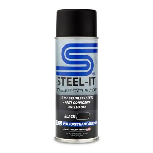 STEEL-IT black polyurethane aerosol can for industrial metal protection