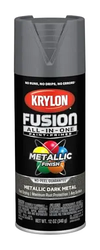 Krylon Fusion All-In-One adhesive spray paint can in dark metal