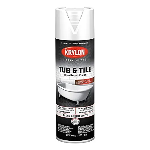 Krylon tub and tile spray paint can with bright white gloss finish