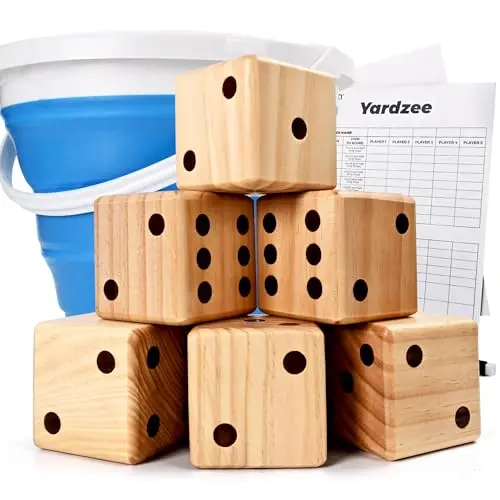 Jumbo Dice Set with Scorecards & Bucket