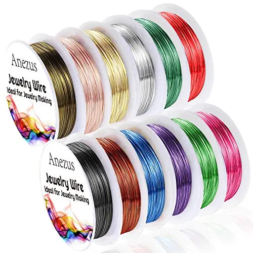 Anezus 12 roll colored jewelry wire set