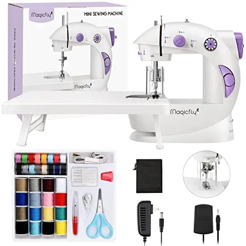 Magicfly mini sewing machine with extension table and accessory kit