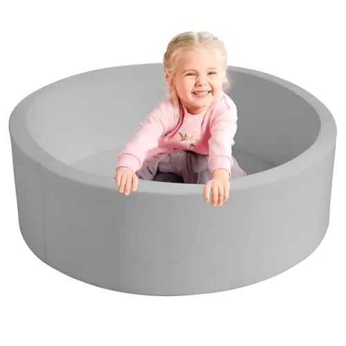 36"x12" Soft Foam Playpen (No Balls, Light Gray)