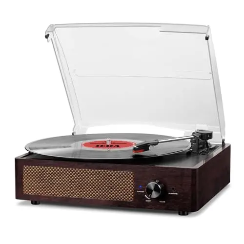 3-Speed with Built-in Speakers, Retro Brown
