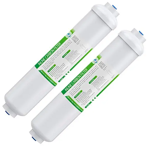 Membrane Solutions T33 inline water filter two-pack for refrigerators