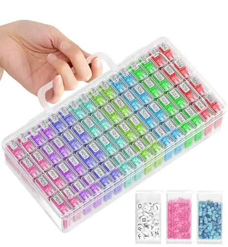 ARTDOT 64 jars diamond painting storage with handle and labels