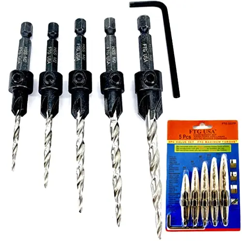 FTG USA tapered countersink drill bit set