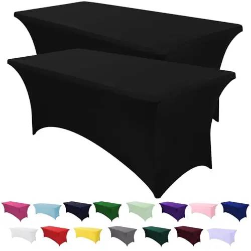 2 Pack, 6FT Black, Wrinkle-Resistant