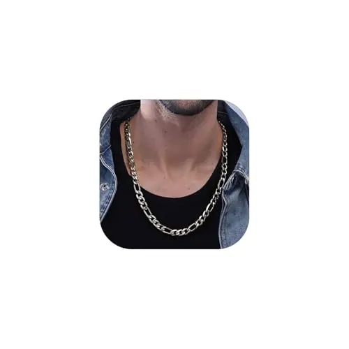 ChainsHouse 9mm stainless steel figaro chain necklace for men