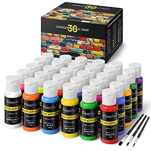 Magicfly outdoor acrylic paint set with 30 colors in storage box