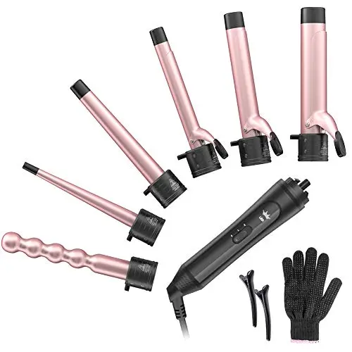 Interchangeable Ceramic Curling Iron Kit
