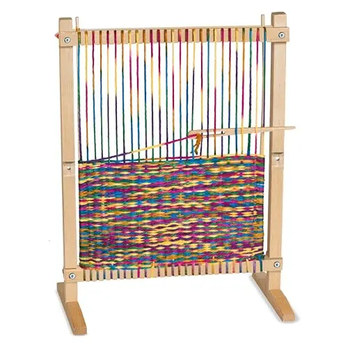 Melissa & Doug wooden multi-craft weaving loom with yarn and accessories