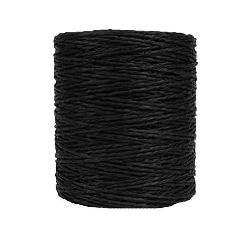 Rayon crochet raffia yarn in black for summer crochet bags and hats