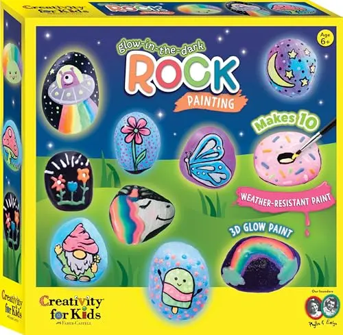 Creativity for Kids glow in the dark rock painting kit with pre-smoothed rocks