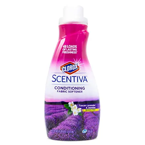 Clorox Scentiva fabric softener bottle with Tuscan lavender and jasmine scent