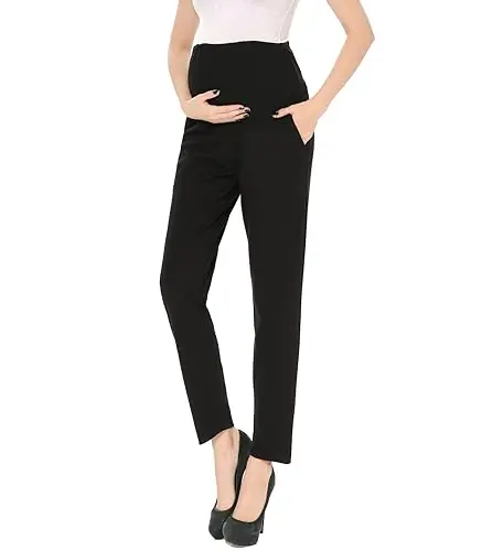 Stretch Over-Belly Trousers with Pockets