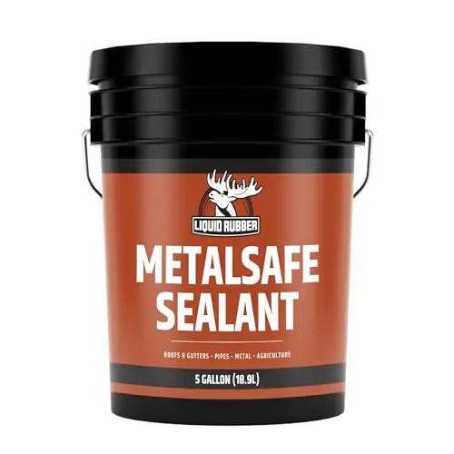 Liquid Rubber MetalSafe sealant applied to metal roof surface
