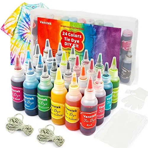 Vanstek Tie Dye Kit with 24 color bottles and accessories
