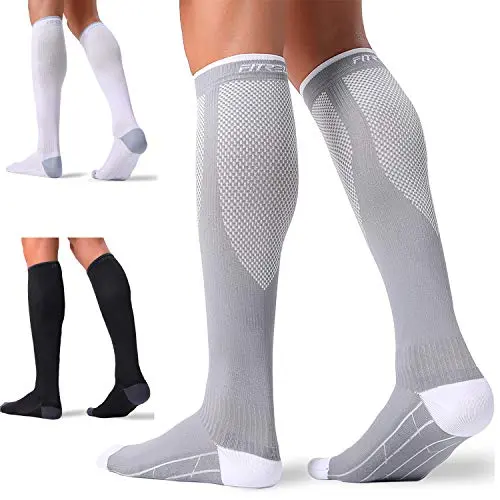 3-Pack, 20-30 mmHg, Unisex, Black+White+Grey