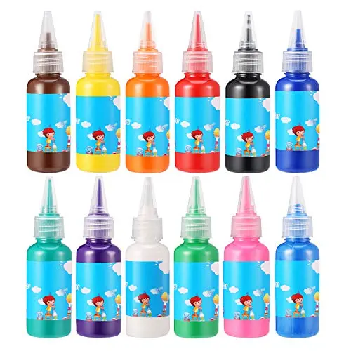 HOMKARE non-toxic finger paint set with 12 bright colors