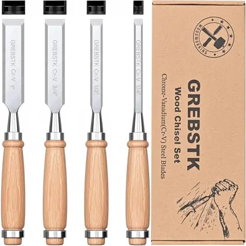 GREBSTK wood chisel set with beechwood handles