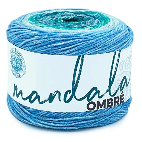 Lion Brand Mandala Ombré Yarn cake showing gradient color transitions