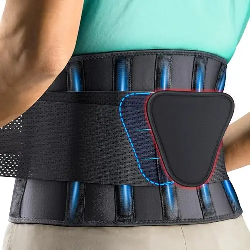 Adjustable lumbar support, 4 support strips, versatile sizing