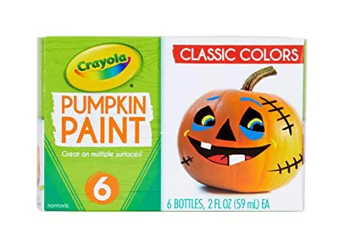 Crayola acrylic paint bottles in classic colors for pumpkin painting
