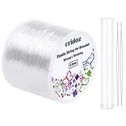 Clear elastic cord + beading needles