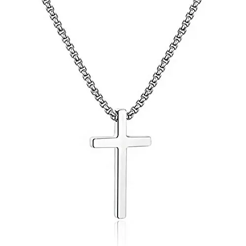 M MOOHAM stainless steel cross chain necklace for men
