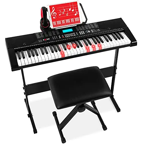 Complete Piano Set w/Lighted Keys & Learning Modes