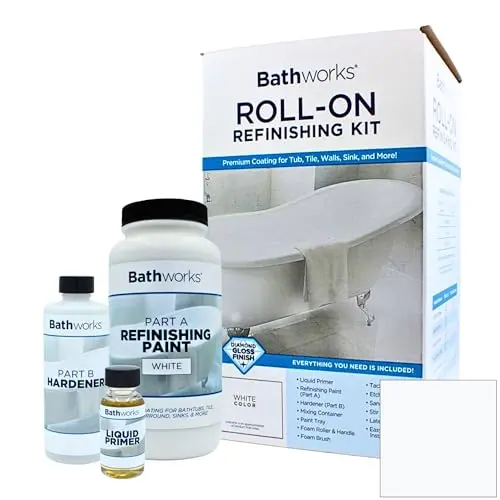 Bathworks roll-on bathtub refinishing kit in high-gloss white