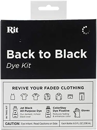 Rit Back to Black Dye Kit with dye bottle and fixative