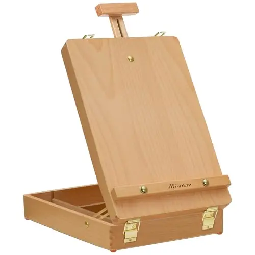Miratuso convertible sketchbox tabletop easel with removable partitions
