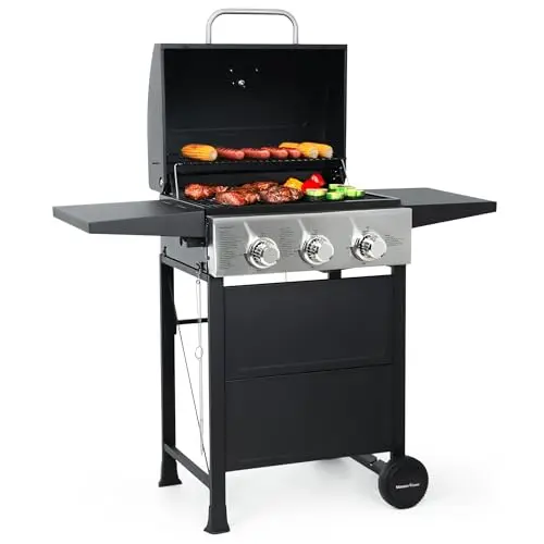 Full-Size Grill, Foldable Shelves
