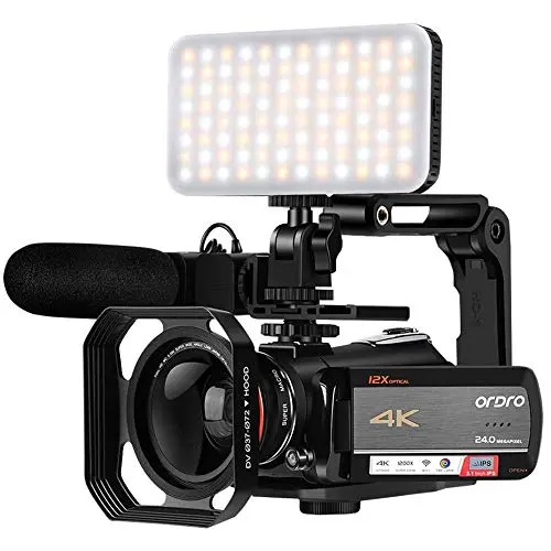 Pro-grade optical zoom 4K camcorder with full vlogging kit