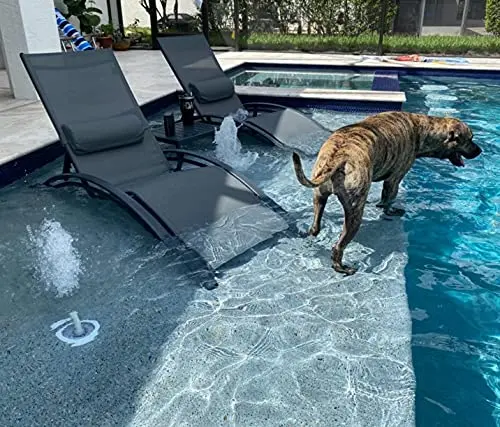Adjustable Recliner for Poolside + Side Table