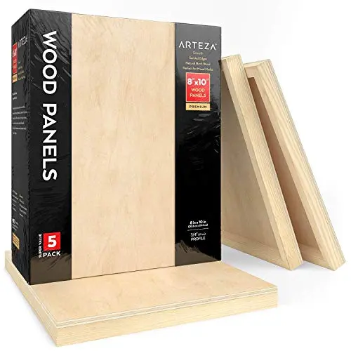 ARTEZA wooden canvas boards for wood burning and painting