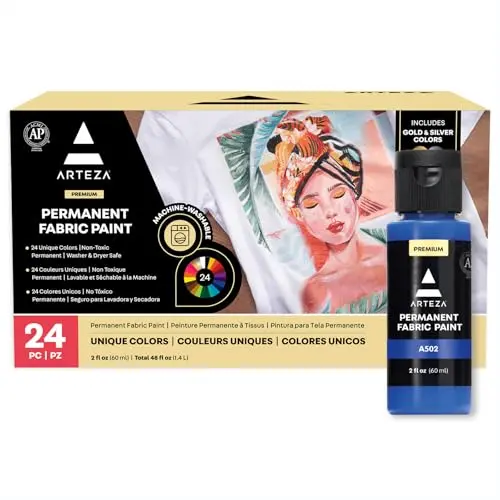 ARTEZA 24 colors fabric paint set