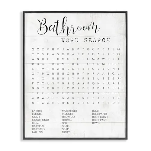 Stupell Industries bathroom word search family fun wall art