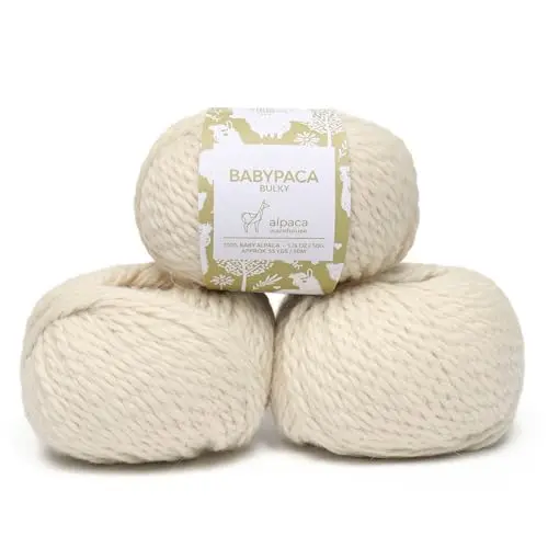 100% baby alpaca yarn in ivory color