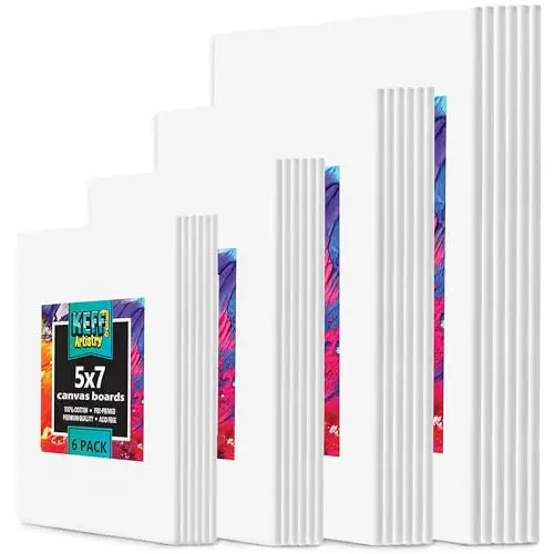 KEFF 24-pack multi-size canvases for oil and acrylic painting