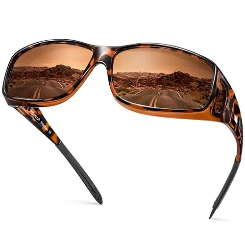 Wrap-around, designed for wear over glasses