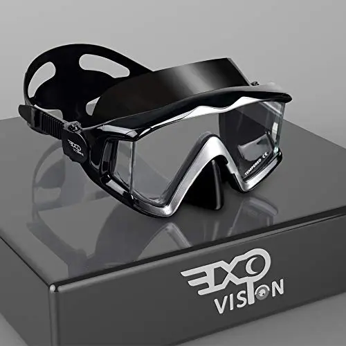 Panoramic tempered glass swim mask
