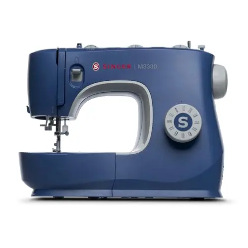 SINGER M3330 sewing machine with metallic blue finish and accessory kit