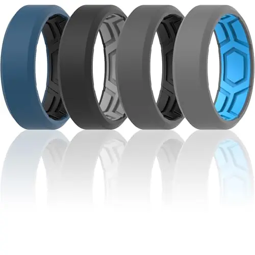 ThunderFit silicone wedding bands with air groove design