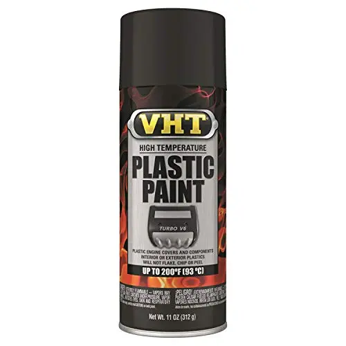 VHT High Temperature Plastic Paint aerosol can in matte black