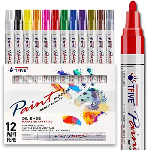 TFIVE 12-color oil-based permanent paint markers set