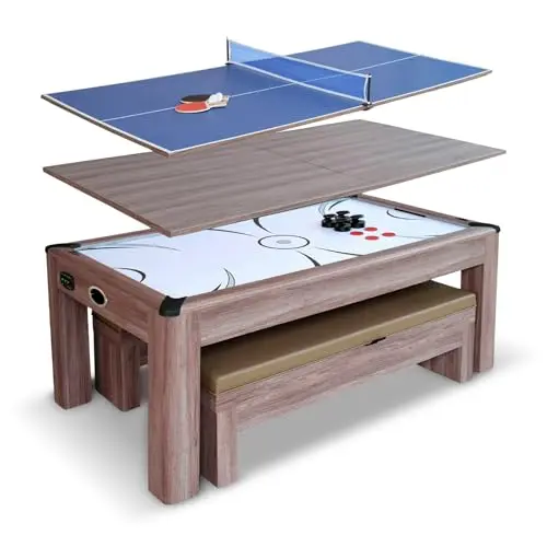 3-in-1 Dining, Table Tennis & Air Hockey Combo